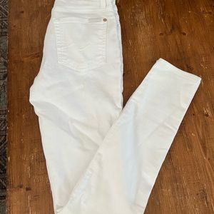 7 for All Mankind white straight leg jeans